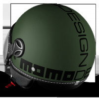 Casco Moto Jet Momo Design Figther Classic Verde Militare
